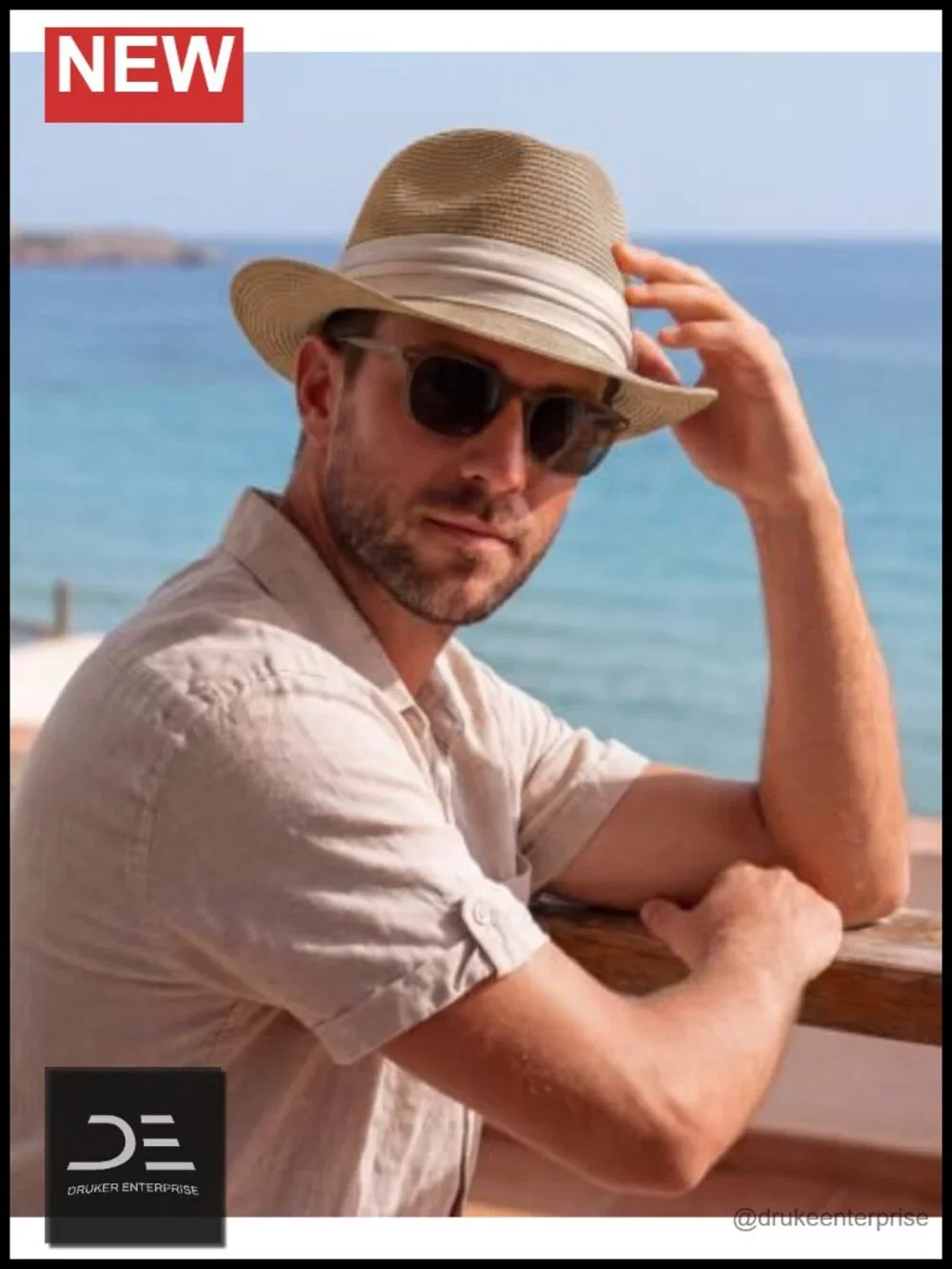 Ultra-Light Straw Fedora Sun Hat UPF 50+ Packable Short Brim Panama